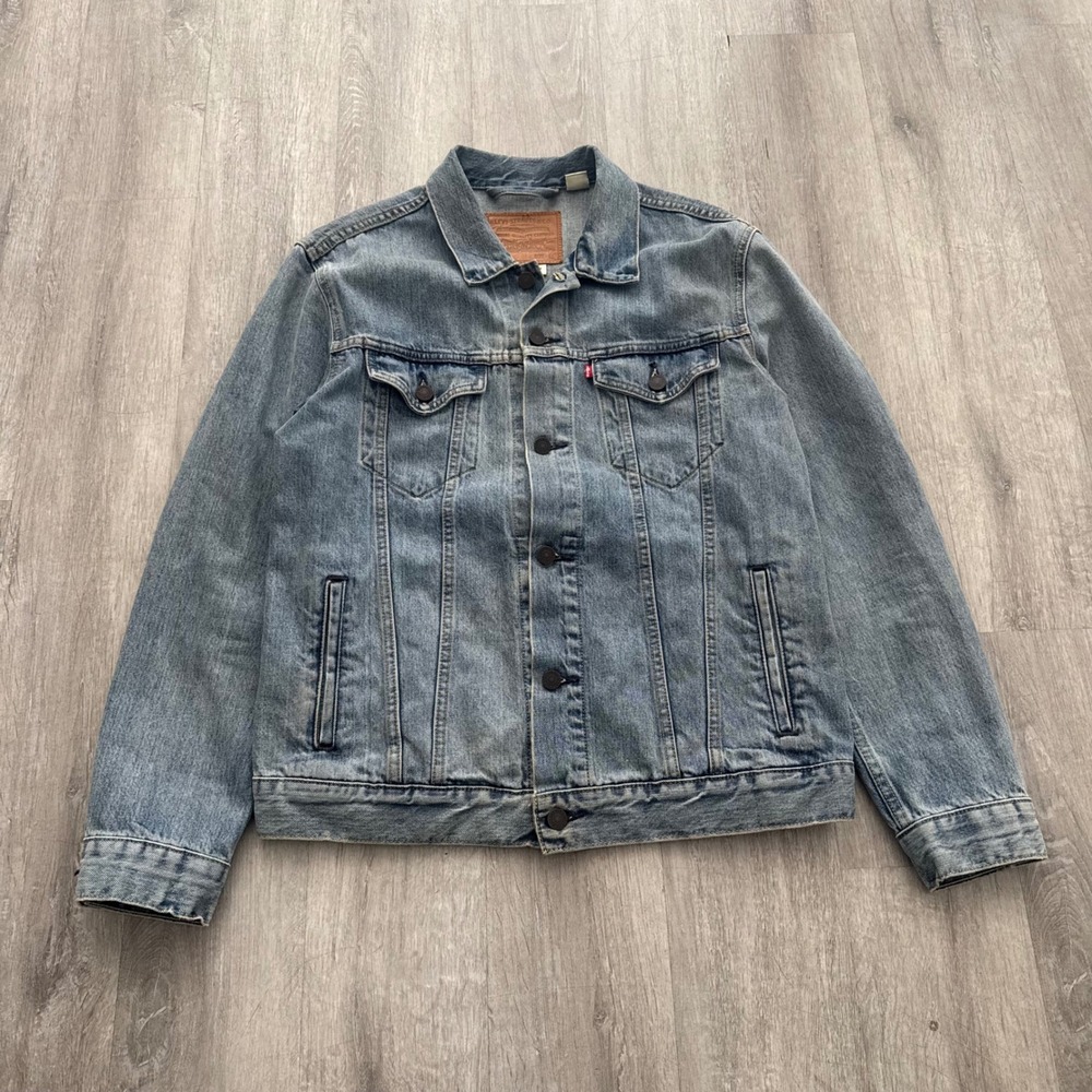 Levis LVC Big E Premium Trucker Jean Jacket Mens Large Denim Button Up  72334